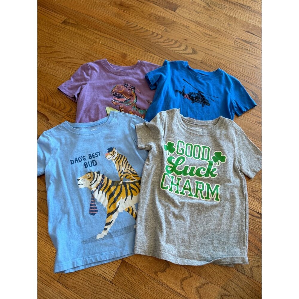 CARTERS BOYS LOT OF 4 SHIRTS 5T PERFECT FOR SUMMER
